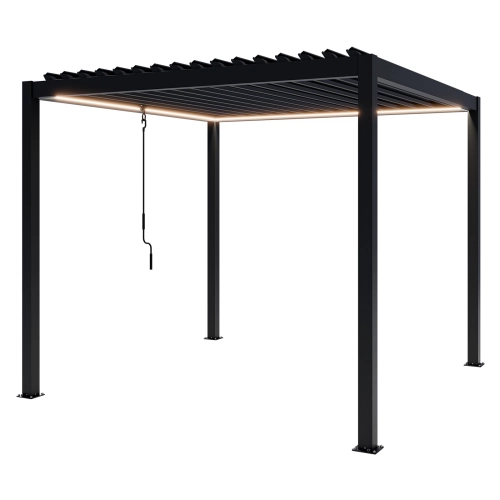 Pergola ogrodowa tarasowa aluminiowa NORDVIC Skyline LED Light 3 x 3 m Antracyt